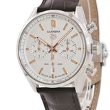 Tag Heuer Carrera Chronograph White Dial Brown Leather Strap Watch for Men - CBN2013.FC6483 Authentic Buy Shop Now