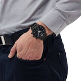 Emporio Armani Sport Chronograph Black Dial Black Mesh Bracelet Watch For Men - AR1968 Authentic Buy Shop Now