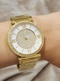 Michael Kors Catlin Mother of Pearl Dial Gold Steel Strap Watch for Women - MK3332 Authentic Buy Shop Now