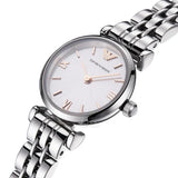 Emporio Armani Gianni T Bar Quartz Silver Dial Silver Steel Strap Watch For Women - AR1935 Authentic Buy Shop Now
