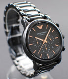Emporio Armani Luigi Ceramic Chronograph Black Dial Black Strap Watch For Men - AR1509 Authentic Buy Shop Now