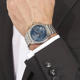 Emporio Armani Luigi Chronograph Quartz Blue Dial Silver Steel Strap Watch For Men - AR1974 Authentic Buy Shop Now