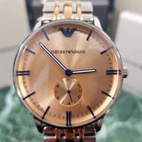 Emporio Armani Classic Beige Dial Two Tone Steel Strap Watch for Men - AR2070 Authentic Buy Shop Now