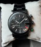 Gucci G Chrono Black Dial Black Steel Strap Watch For Men - YA101331 Authentic Buy Shop Now
