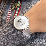 Coach Slim Easton Silver Dial Silver Leather Strap Watch for Women - 14502685 Authentic Buy Shop Now