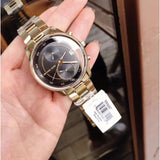 Michael Kors Blair Quartz Black Dial Gold Steel Strap Watch For Women - MK6497 Authentic Buy Shop Now