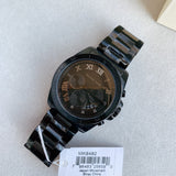 Michael Kors Brecken Chronograph Black Dial Black Steel Strap Watch For Men - MK8482 Authentic Buy Shop Now