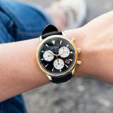 Movado Heritage Chronograph Black Dial Black Leather Strap Watch for Men - 3650005 Authentic Buy Shop Now