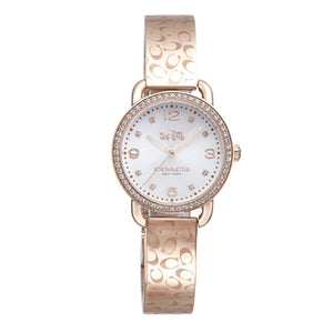 Coach Delancey Silver Dial Rose Gold Steel Strap Watch for Women - 14502355 Authentic Buy Shop Now
