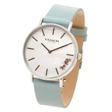 Coach Perry Mother of Pearl White Dial Blue Leather Strap Watch for Women - 14503271 Authentic Buy Shop Now