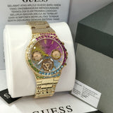Guess Sugarrush Quartz Multicolor Dial Gold Steel Strap Watch For Women - GW0258L1 Authentic Buy Shop Now