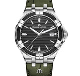 Maurice Lacroix Aikon Quartz Black Dial Green Crocodile Leather Strap Watch for Men - AI1008-PVB21-330-1 Authentic Buy Shop Now
