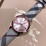 Burberry The City Rose Gold Dial Brown Leather Strap Watch for Women - BU9040 Authentic Buy Shop Now