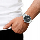 Calvin Klein City Chronograph Black Dial Silver Steel Strap Watch for Men - K2G27143 Authentic Buy Shop Now