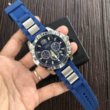 Guess Sport Multifunction Blue Dial Blue Rubber Strap Watch For Men - W0167G3 Authentic Buy Shop Now