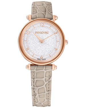 Swarovski Crystalline Wonder Silver Dial Beige Leather Strap Watch for Women - 5656899 Authentic Buy Shop Now