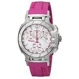 Tissot T Race Chronograph White Dial Pink Rubber Strap Watch for Women - T048.217.17.017.01 Authentic Buy Shop Now