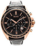 Hugo Boss Driver Black Dial Black Leather Strap Watch for Men - 1513092 Authentic Buy Shop Now