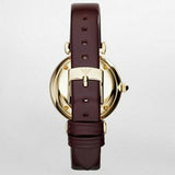 Emporio Armani Gianni T Bar Burgundy Dial Burgundy Leather Strap Watch For Women - AR1757 Authentic Buy Shop Now