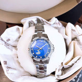 Bulova Crystal Collection Blue Mother of Pearl Dial Silver Steel Strap Watch for Women - 96L238 Authentic Buy Shop Now