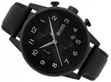 Hugo Boss Navigator Black Dial Black Leather Strap Watch for Men - 1513497 Authentic Buy Shop Now