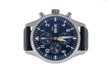 IWC Pilot's Automatic Chronograph 43mm Blue Dial Blue Calfskin Strap Watch for Men - IW377729 Authentic Buy Shop Now
