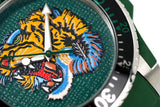 Gucci Dive Tiger Green Dial Green Rubber Strap Watch For Men - YA136316 Authentic Buy Shop Now