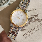 Burberry The City White Dial Two Tone Steel Strap Watch for Women - BU9115 Authentic Buy Shop Now