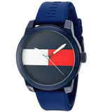 Tommy Hilfiger Denim Quartz Blue Dial Blue Rubber Strap Watch for Men - 1791322 Authentic Buy Shop Now