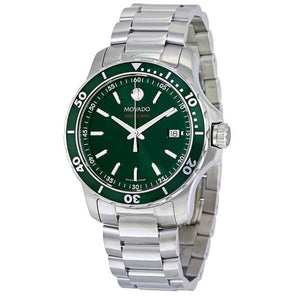 Movado Series 800 Green Dial Silver Steel Strap Watch For Men - 2600136 Authentic Buy Shop Now