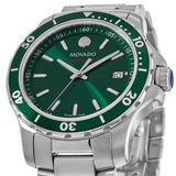 Movado Series 800 Green Dial Silver Steel Strap Watch For Men - 2600136 Authentic Buy Shop Now