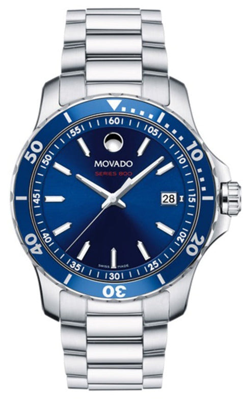 Movado Series 800 Blue Dial Silver Steel Strap Watch For Men - 2600137 Authentic Buy Shop Now