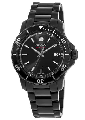 Movado Series 800 Black Dial Black Steel Strap Watch For Men - 2600143 Authentic Buy Shop Now