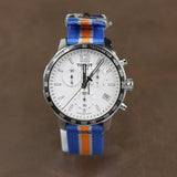 Tissot Quickster Chronograph NBA New York Kicks White Dial Multicolored Nato Strap Watch For Men - T095.417.17.037.06 Authentic Buy Shop Now