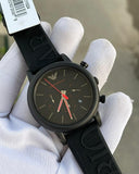 Emporio Armani Luigi Chronograph Black Dial Black Rubber Strap Watch For Men - AR11024 Authentic Buy Shop Now