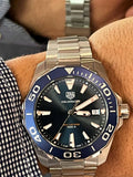Tag Heuer Aquaracer Blue Dial Quartz Silver Steel Strap Watch for Men - WAY111C.BA0928 Authentic Buy Shop Now