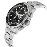 Tag Heuer Aquaracer Calibre 16 Day-Date Black Dial Silver Steel Strap Watch for Men - CAY211A.BA0927 Authentic Buy Shop Now