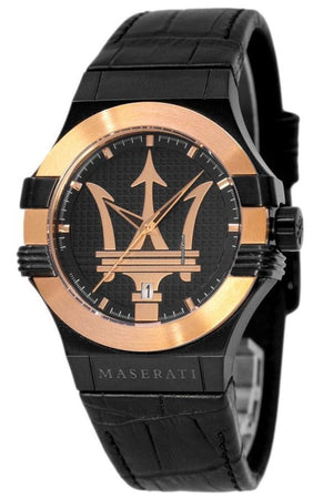 Maserati Potenza Quartz Black Dial Black Leather Strap Watch For Men - R8851108032 Authentic Buy Shop Now