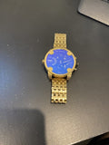 Diesel Mr Daddy Blue Dial Gold Steel Strap Watch For Men - DZ7347 Authentic Buy Shop Now