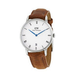 Daniel Wellington Dapper Durham Analog White Dial Brown Leather Strap Watch For Women - DW00100114 Authentic Buy Shop Now