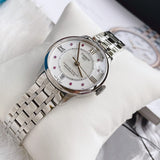 Tissot Chemin Des Tourelles Powermatic 80 Rubies Mother of Pearl Dial Silver Steel Strap Watch For Women - T099.207.11.113.00 Authentic Buy Shop Now
