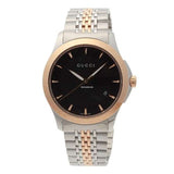 Gucci G Timeless Black Dial Two Tone Steel Strap Watch For Men - YA126410 Authentic Buy Shop Now