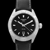 Tissot PR 100 Sport Quartz Black Dial Black Leather Strap Watch For Men - T101.610.16.051.00 Authentic Buy Shop Now
