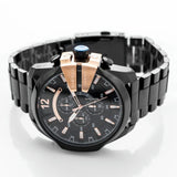 Diesel Mega Chief Chronograph Black Dial Black Steel Strap Watch For Men - DZ4309 Authentic Buy Shop Now