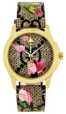 Gucci G Timeless Floral Brown Dial Brown Leather Strap Watch For Women - YA1264038 Authentic Buy Shop Now