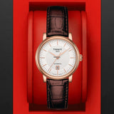 Tissot T Classic Carson Premium White Dial Brown Leather Strap Watch for Women - T122.207.36.031.00 Authentic Buy Shop Now