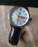 Tag Heuer Carrera Calibre 5 Automatic White Dial Brown Leather Strap Watch for Men - WAR201B.FC6291 Authentic Buy Shop Now