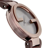 Gucci G Interlocking Brown Dial Brown Leather Strap Watch For Women - YA133504 Authentic Buy Shop Now