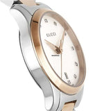 Gucci G Timeless Diamonds Mother of Pearl Dial Two Tone Steel Strap Watch For Women - YA126544 Authentic Buy Shop Now