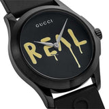Gucci G Timeless Ghost Black Dial Black Rubber Strap Unisex Watch - YA1264017 Authentic Buy Shop Now